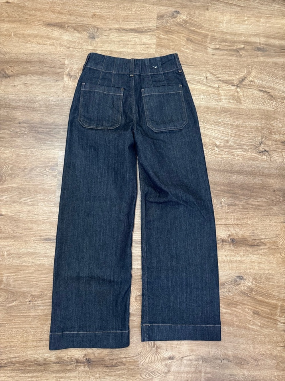 Anthropologie Maeve The Colette Crop Wide-Leg Jeans Dark Wash Sz 24 Spring - Picture 6 of 7